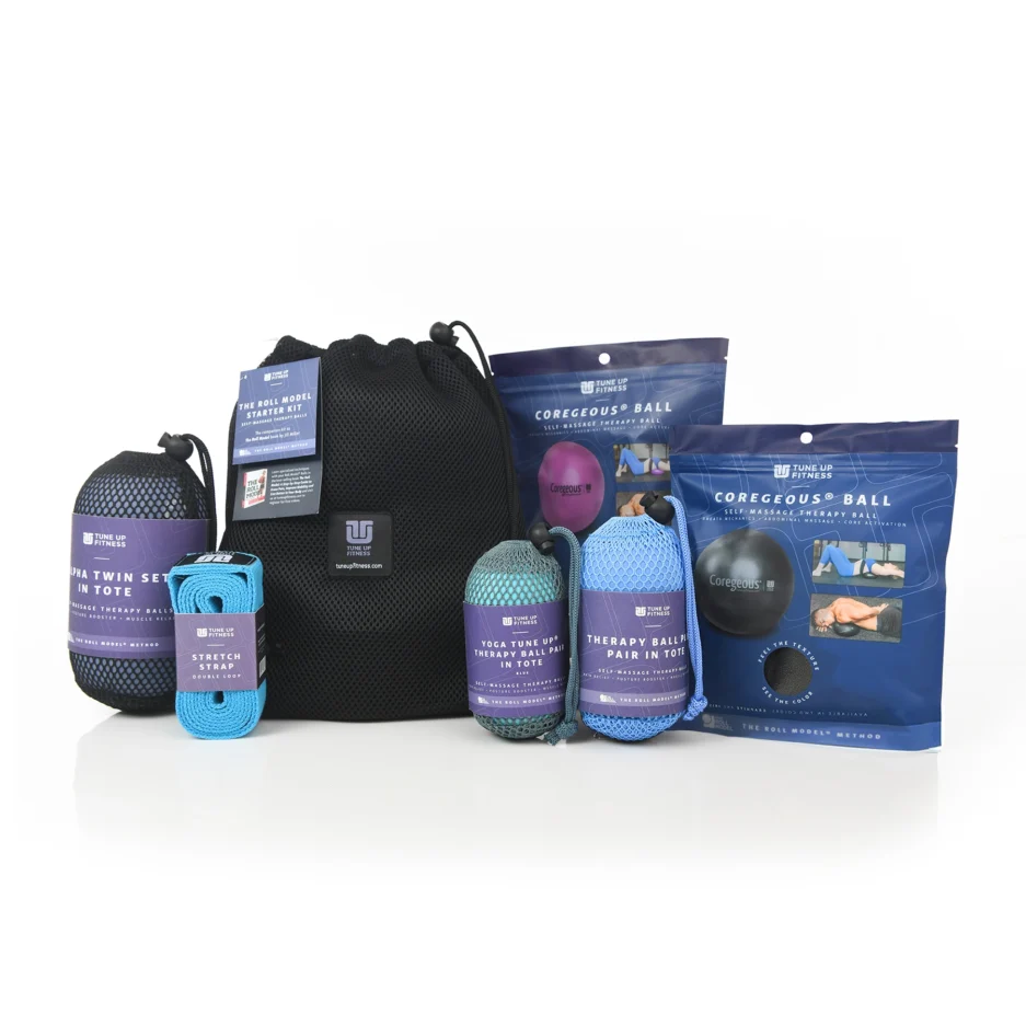 Full product shot of a fitness equipment set.